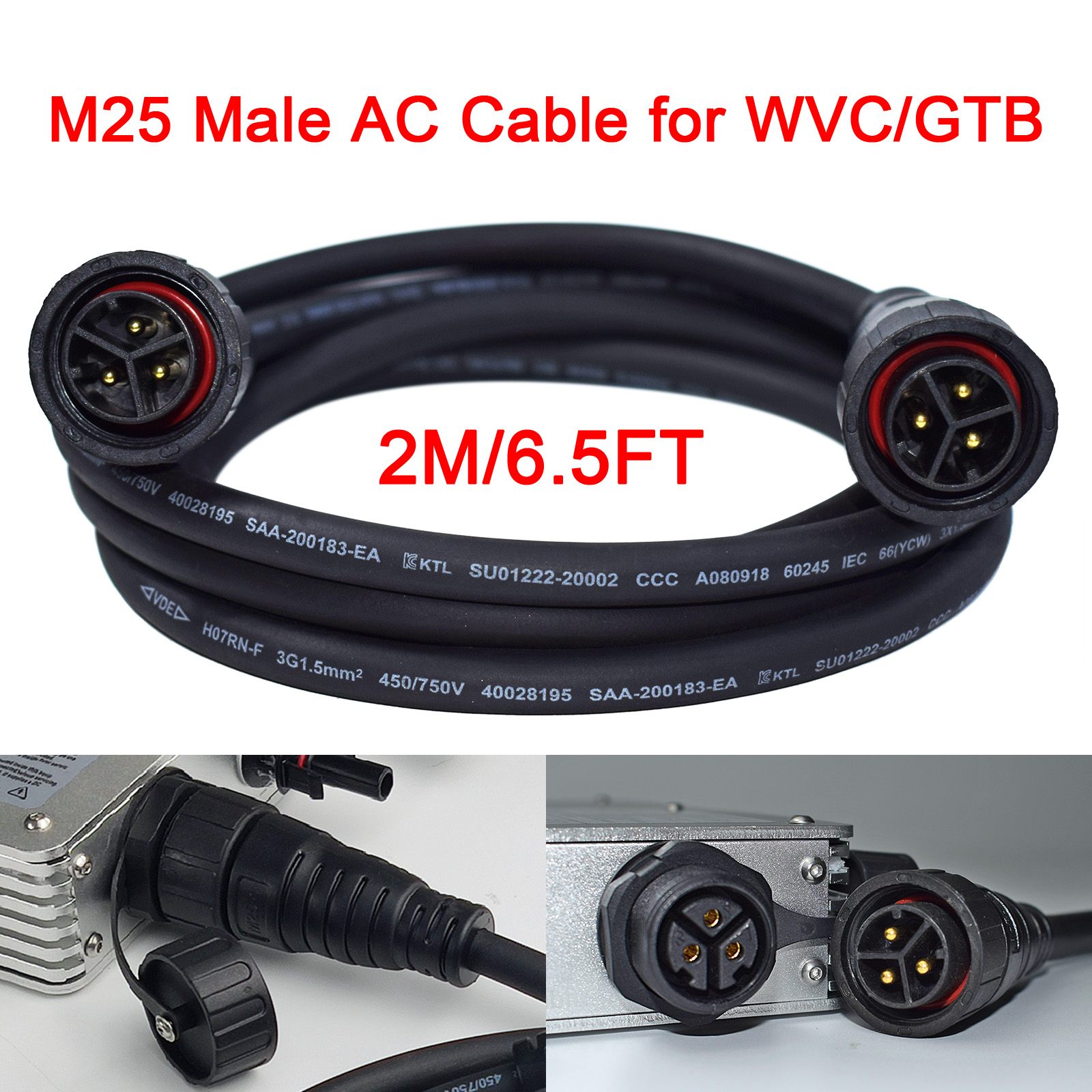 Grid Tie Micro Inverter - M25 AC Cable 2M for WVC