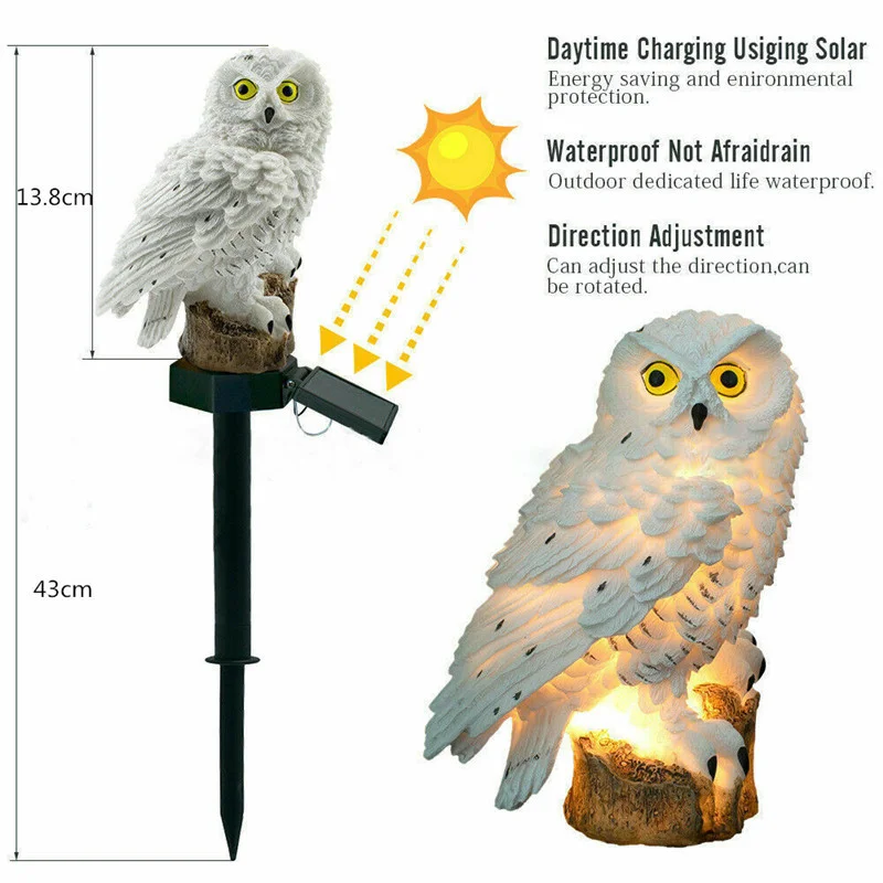 Solar Powered LED Owl Animal H - Renewable Energy House recension och pris