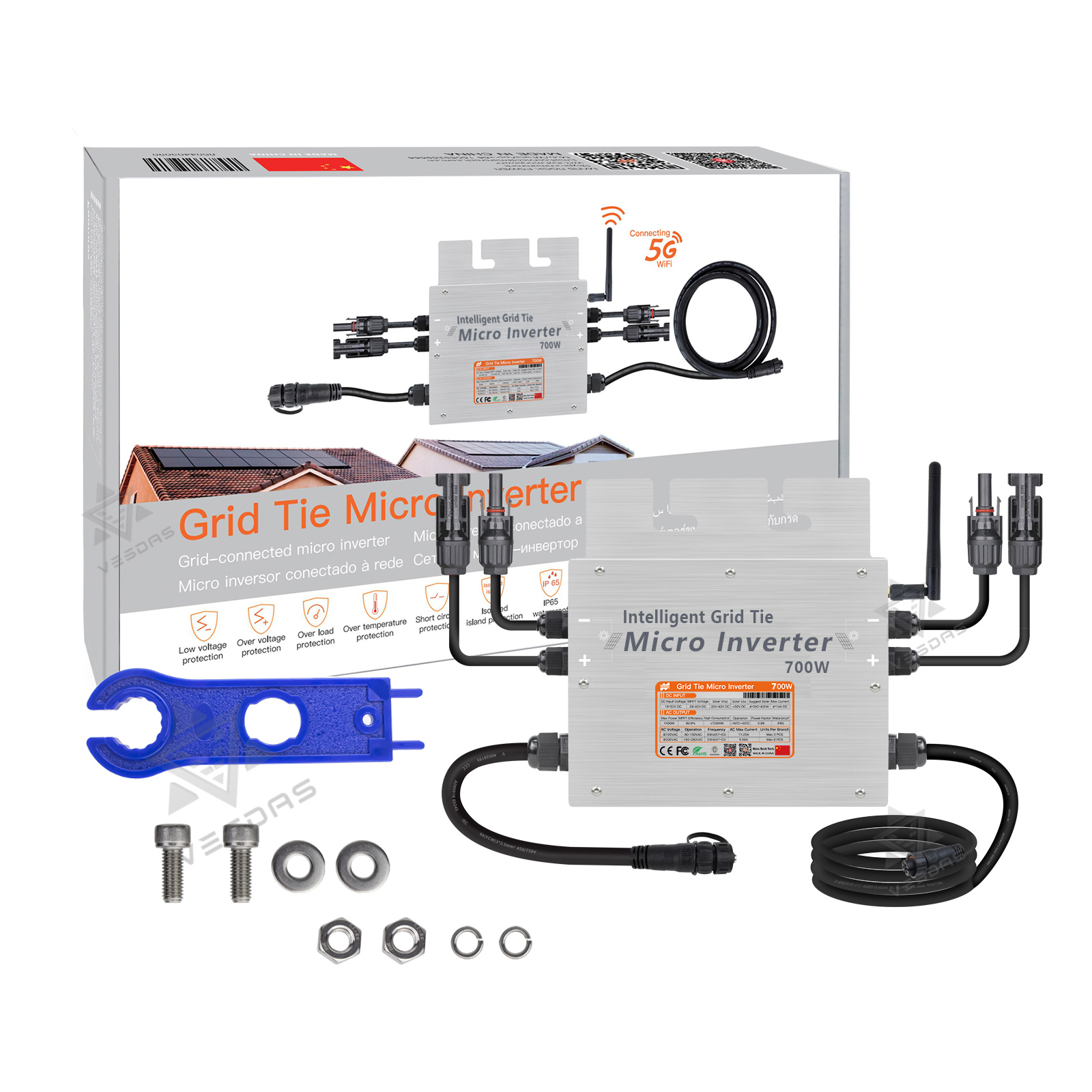 700W Portable Solar Grid Tie S - Grid Tie Micro Inverter recension och pris