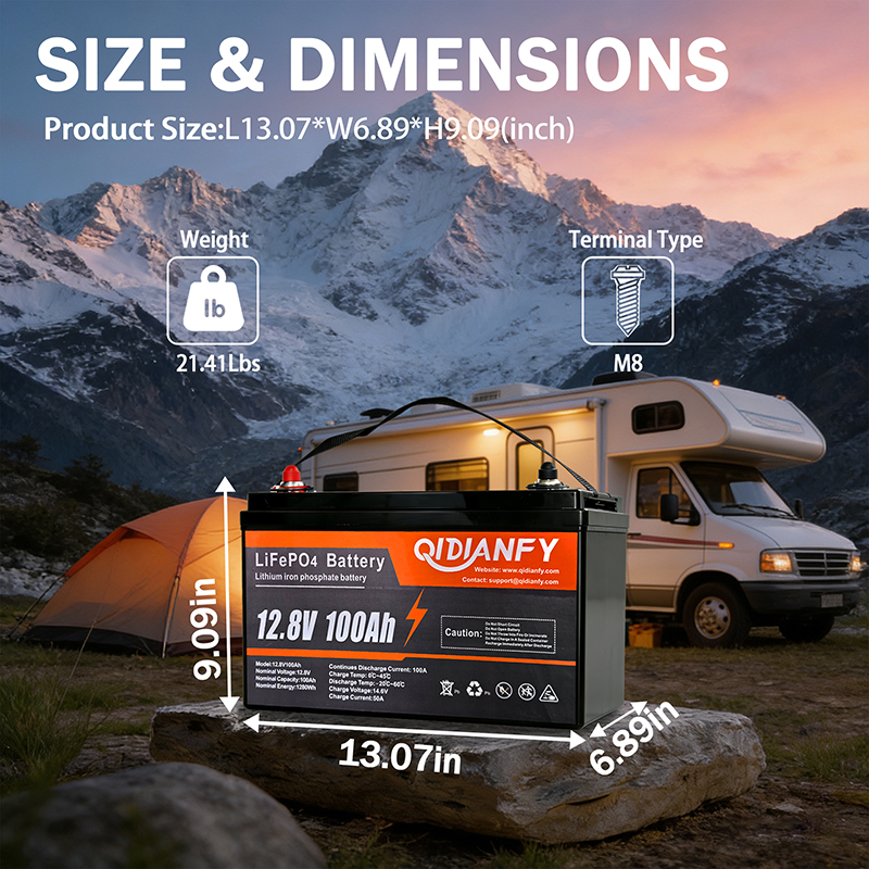 Qidianfy 12V 100Ah LiFePO4 Lit - Renewable Energy House recension och pris